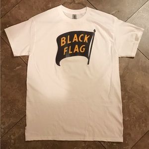 Mens Large White Black Flag Punk Rock Tee SST Henry Rollins Greg Ginn